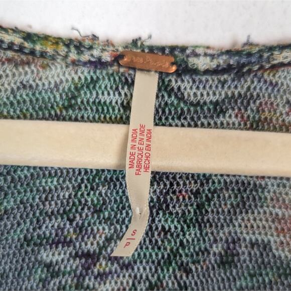 Free People Night Garden Combo Rudi Ruffle Long Sleeve Crop Top - Picture 8 of 9